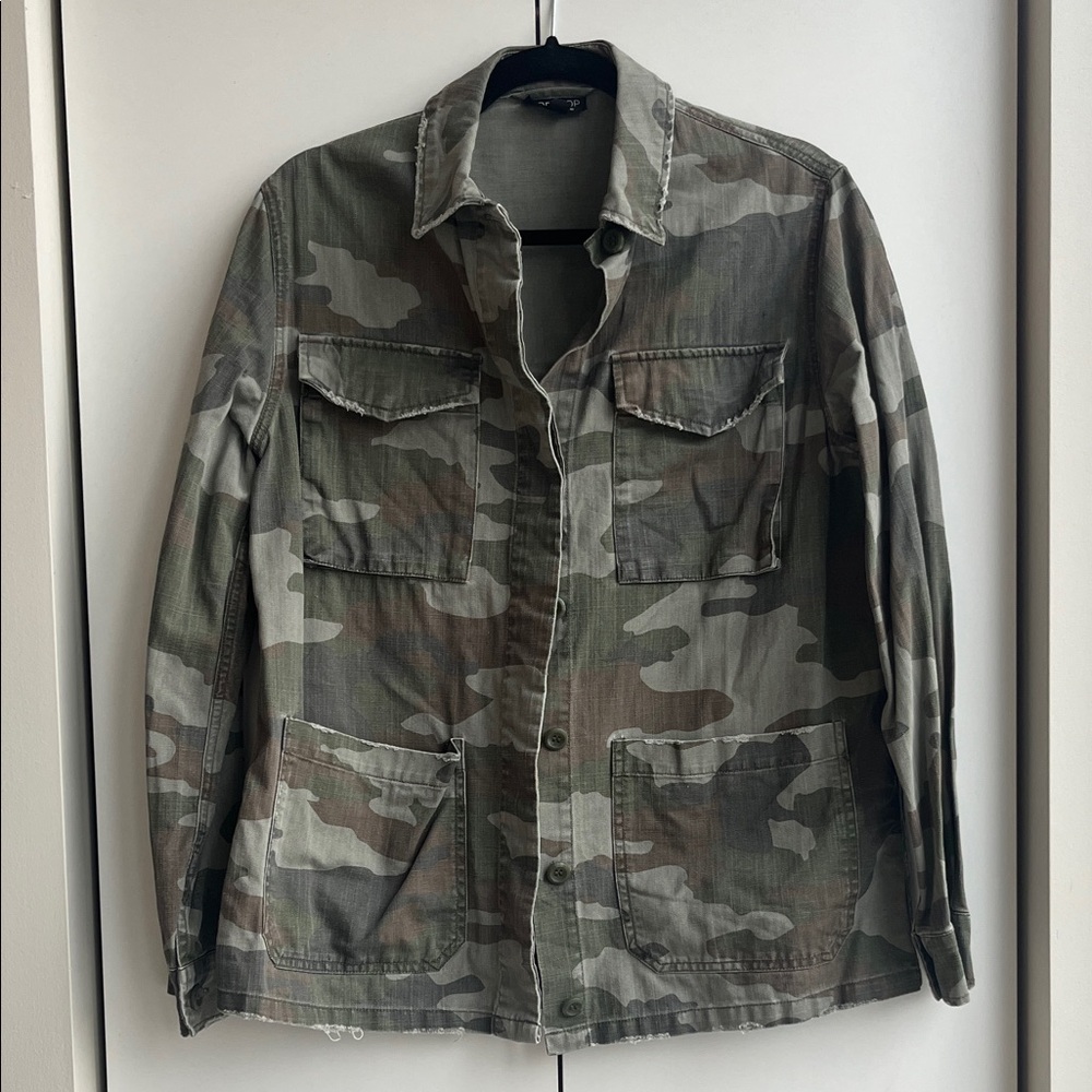 Topshop Green Camouflage Utility Jacket